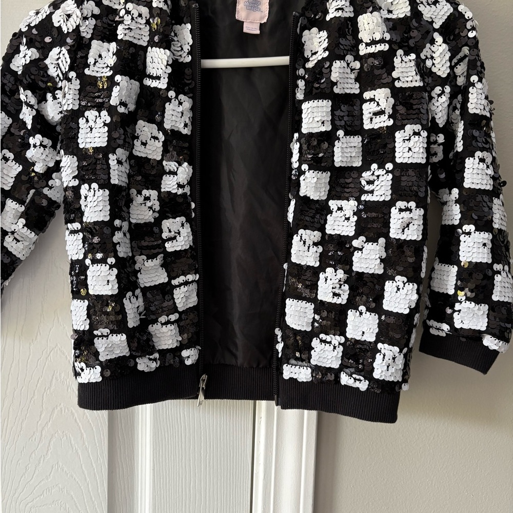 More Than Magic Black and White Sequin Kids Blazer